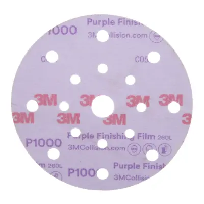 3m Hookit Purple Finishing Film Abrasive Disc 260l 34782 6 In Dust Free P1000