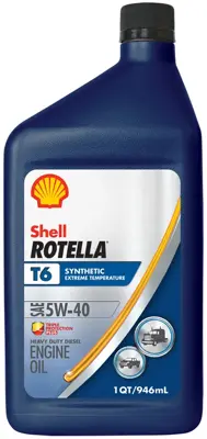 Shell Rotella T6 Motor Oil 5w40 Full Synthetic 1 Qt Us