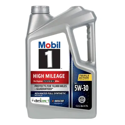 Mobil 1 High Mileage Motor Oil 5w30 Full Synthetic 5 Qt Us