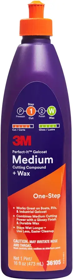 3M™ Perfect-It™ Gelcoat Medium Cutting Compound + Wax 36105 1 pint
