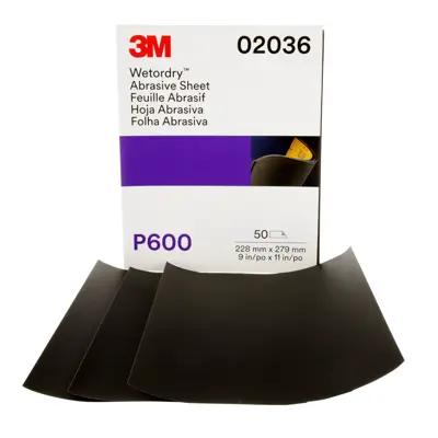 3M™ Wetordry™ Abrasive Sheet 213Q 2036 P600 9 in x 11 in MMM 02036
