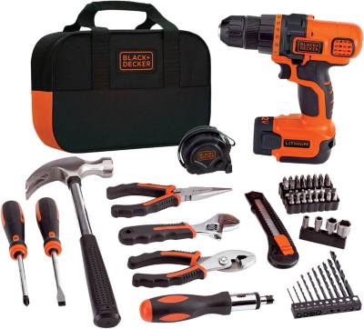 BLACK+DECKER 12-Volt Lithium-Ion Cordless Drill and Project Combo Kit  (Battery Included) DEW LDX112PK
