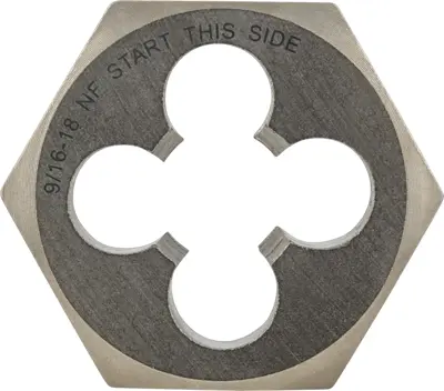 Carlyle Hex Die, National Fine Thread, 9/16 in-18 Nf CHT