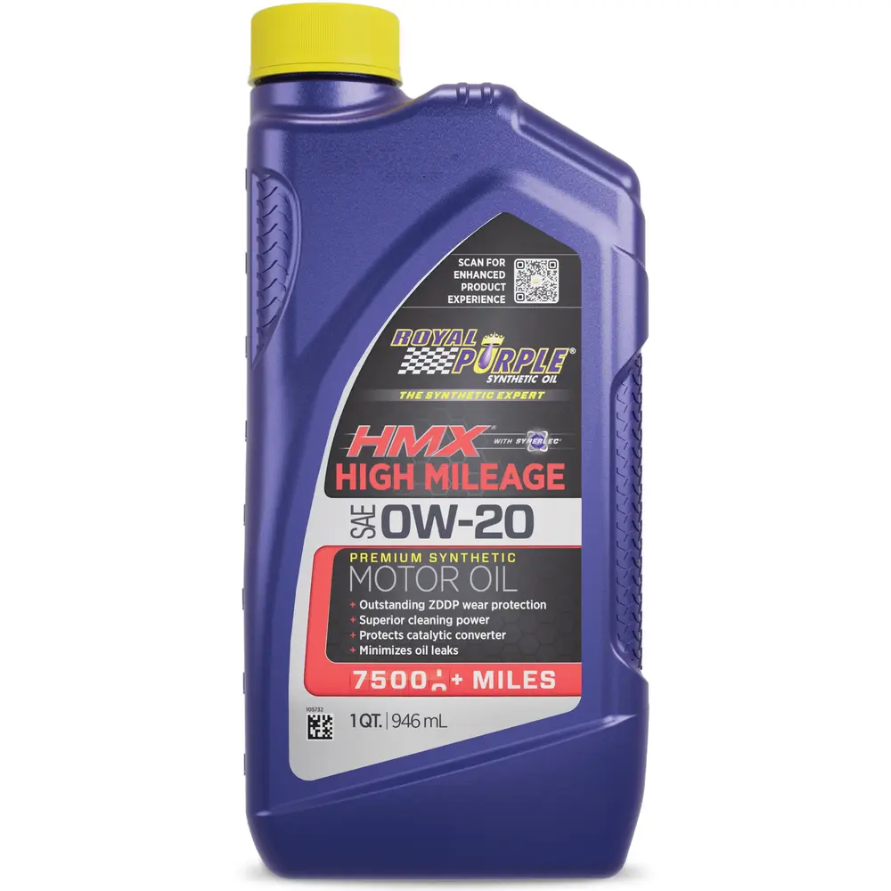Royal Purple HMX High Mileage Motor Oil 0W20 Full Synthetic 1 qt