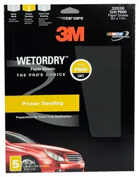 3M Wetordry Sandpaper, 32021, 1000 grit, 9 in x 11 in, 5 Sheets Per Pack