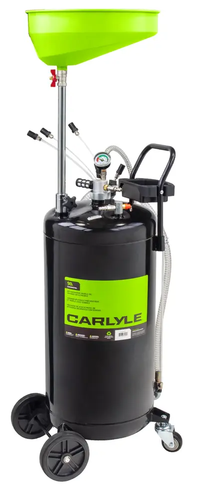 Carlyle 90L Air Discharge Mobile Oil Drainer With Probes CHT