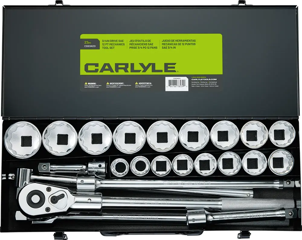 Carlyle Socket Set 3/4 in 23 Pc Set CHT CSS3423 | Buy Online