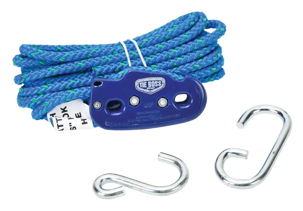 Tie Boss Blue Rope 1/4 in.with Durable Hooks BK RTB1412BLU | Buy