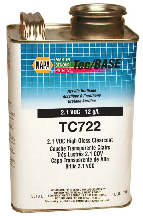 Paint Top Coat Clear - Automotive Refinishing 2.1 VOC High Gloss