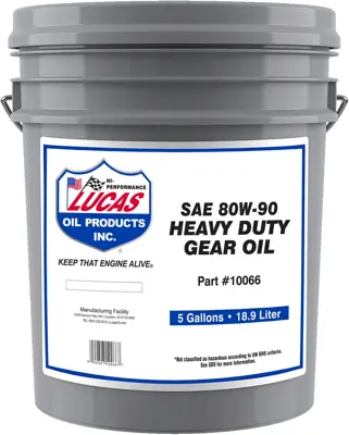 プレミアムフィフスハッカーズ　luc880 Lucas Oil Gear Oil SAE 80W-90 HD 5 gal (US) LUC 10066 | Buy Online
