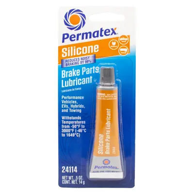 Permatex Silicone Brake Parts Lubricant, Compatible with Metal, Rubber & Plastic, .5 Fl Oz., 24114