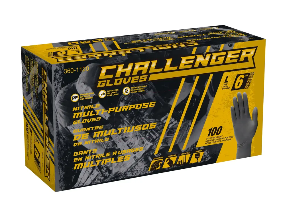 NAPA Challenger Disposable Gloves 9 in Large Nitrile NSE 3601120