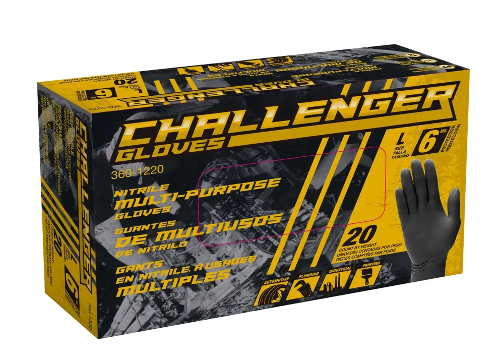NAPA Challenger Disposable Gloves 9 in Large Nitrile NSE 3601220