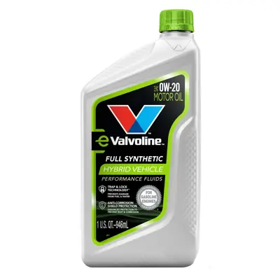 Valvoline Hybrid Vehicle Motor Oil 0W20 Full Synthetic 1 qt (US