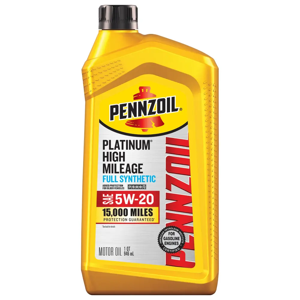 Pennzoil Platinum High Mileage Motor Oil 5W20 Full Synthetic 1 qt