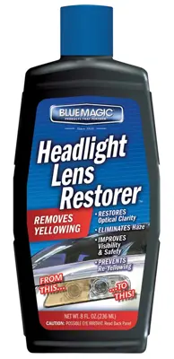 Headlight Restoring Gel 8.0 Oz Blue Magic Headlight Lens Restorer