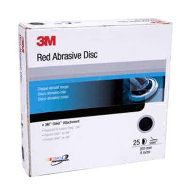 3M™ Red Abrasive Stikit™ Disc 1111 6 in P220 grade 100 discs