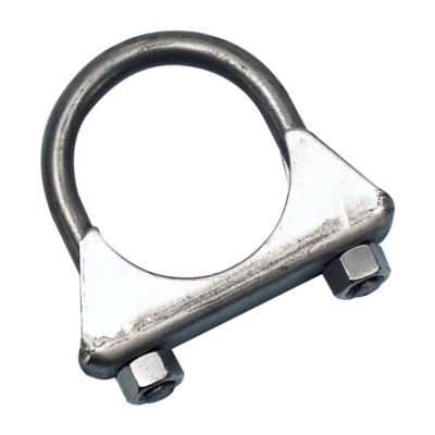 Exhaust Clamp, 2 1/2 in., Stainless Steel, Heavy Duty, Round Holes, 3/8