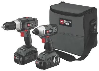 Porter-Cable PC218IDC-2 18V NiCd Drill & Impact Driver 2-Tool Kit – 440 In-lbs Torque, 1600 In-lbs Impact, 2 Batteries & Charger