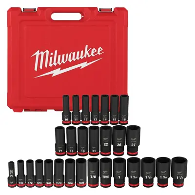 sho Milwaukee SHOCKWAVE Impact Duty Socket Set 1/2 in. Drive SAE